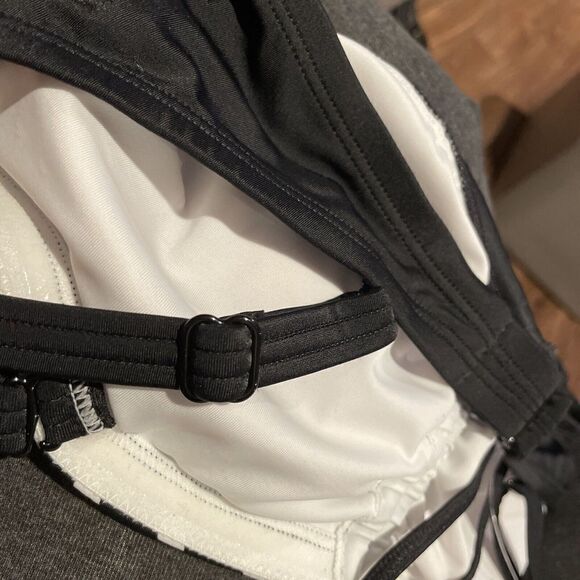 Amoena Convertible Swim Bikini Top Size 12A‎ Stripes Black White NWT - Picture 6 of 7